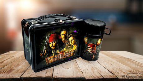 Pirates of the Caribbean Lunch Box with Thermos Bottle