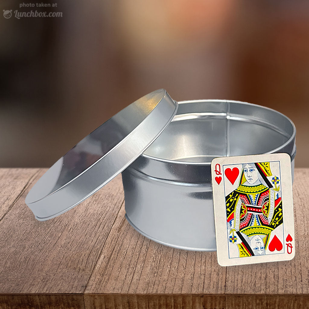 Large Round Tin Box For Scrapbook Storage