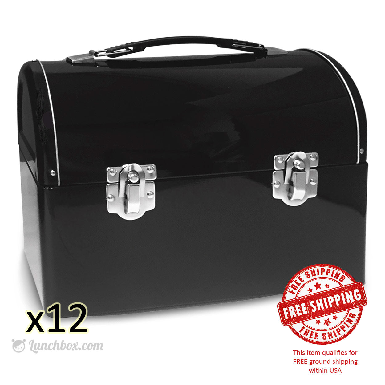 Black Dome Lunch Boxes