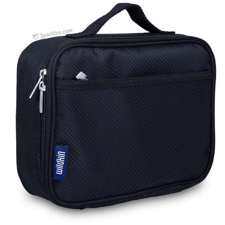 Diamond Weave Insulated Lunch Box - Black