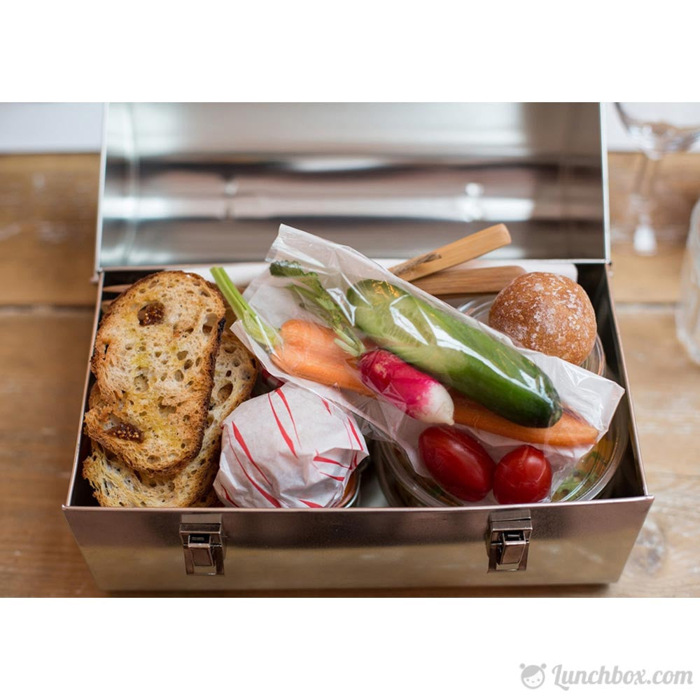 Plain Metal Dome Lunch Box - Silver