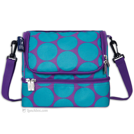 Double Decker Lunch Box - Big Dots Aqua