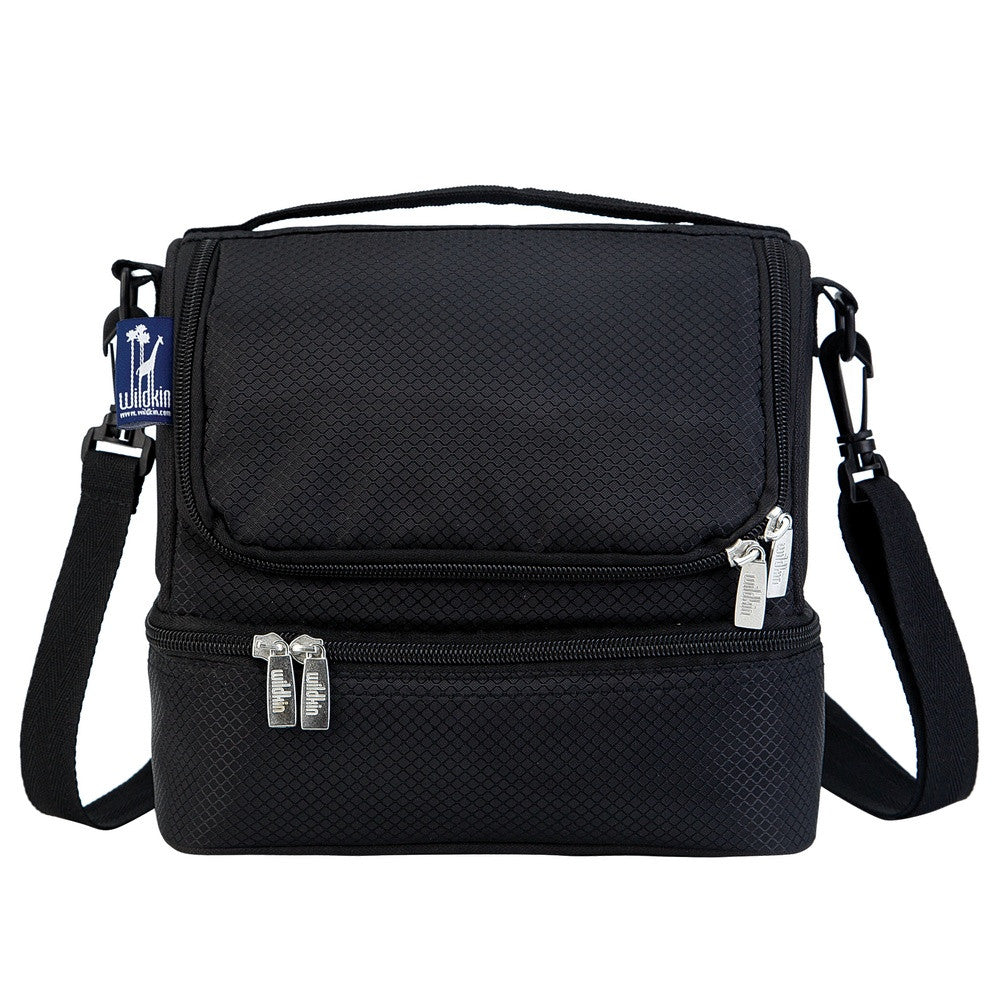 Double Decker Lunch Box - Diamond Weave Black