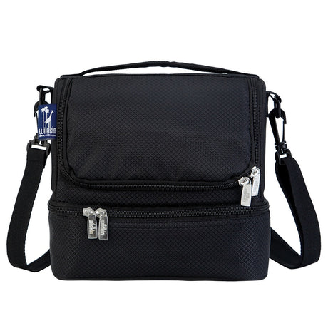 Double Decker Lunch Box - Diamond Weave Black