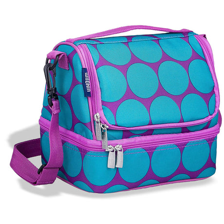 Double Decker Lunch Box Big Dots Aqua