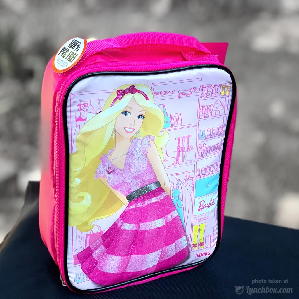 Plastic White (Base) Barbie Print Insulated Lunch Box, For School, Size:  8.5 X 13 cm (l X W)