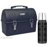 Black Dome Lunch Box with Thermos Bottle