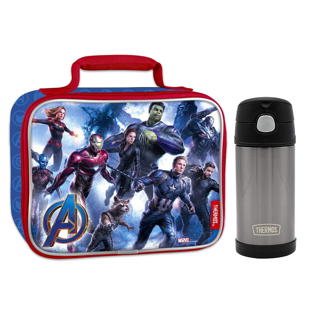 Marvel Avengers Insulated Lunch Box with Thermos Bottle