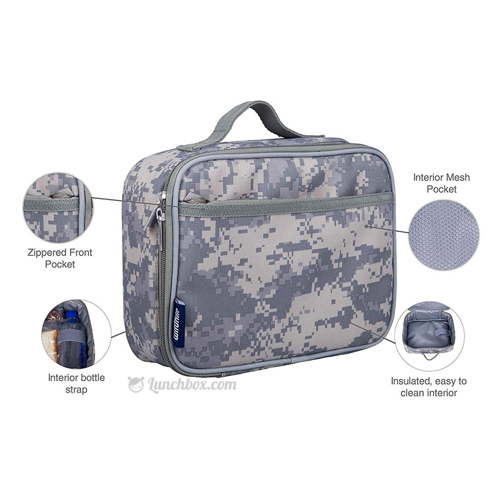 Wildkin Kids Insulated Lunch Box Bag (Blue Camo)