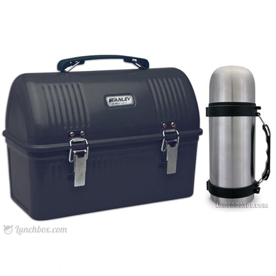 Black Dome Lunch Box with Thermos