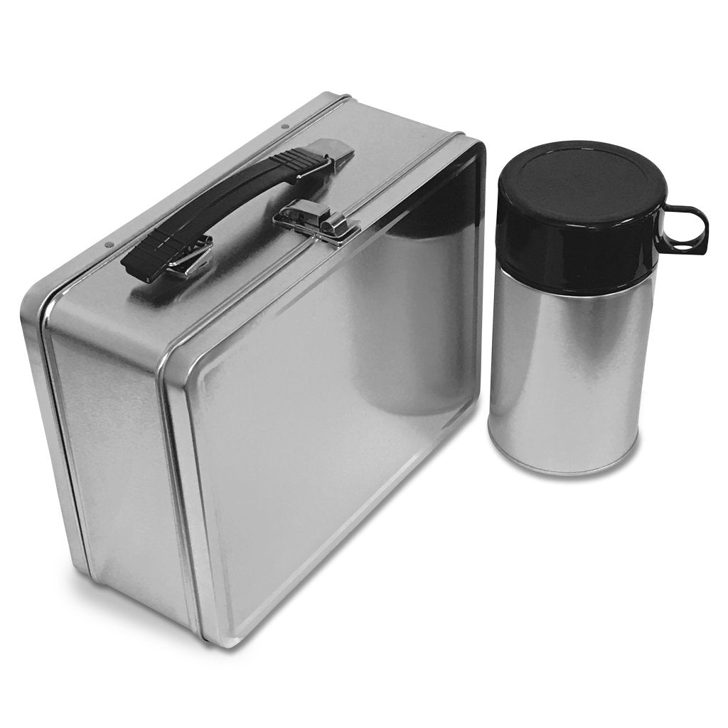 Plain Metal Lunch Box and Insulated Bottle
