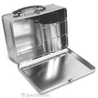 Plain Metal Lunchbox with Thermos Bottle