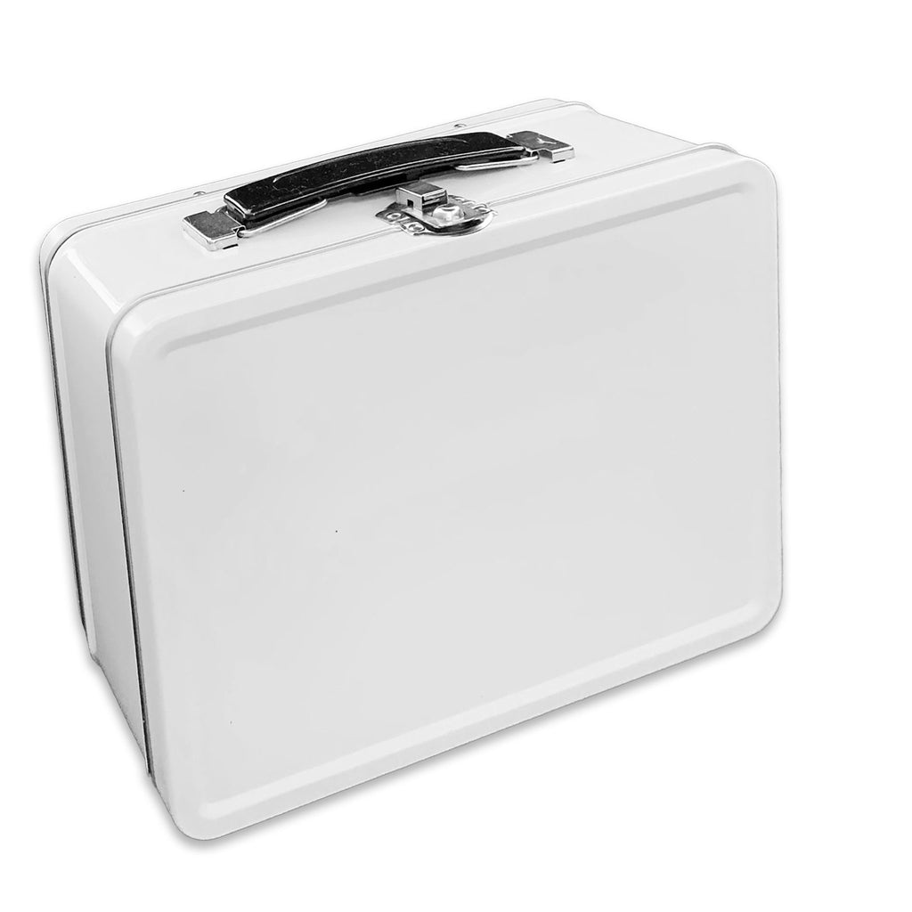 Medium Plain Metal Lunch Box - White