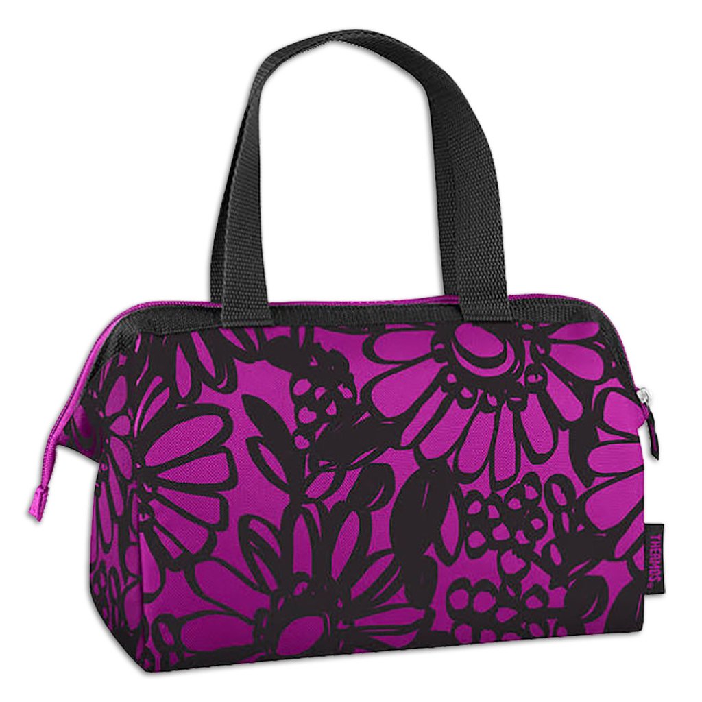 Thermos C18206006 Black and Purple Flowers Lunch Tote / BrandsMart USA