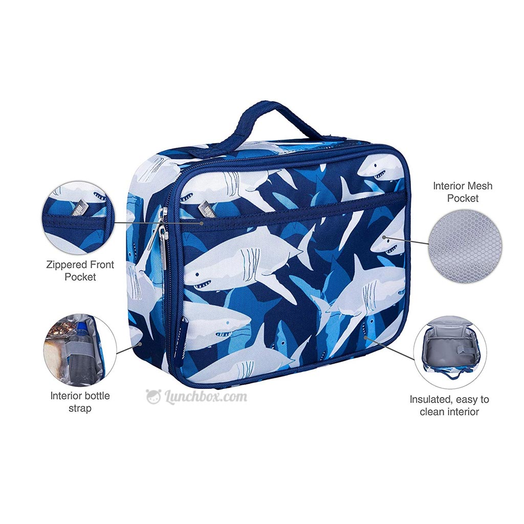 Smash Insulated Animal Lunch Bag Set - Blue, Shark