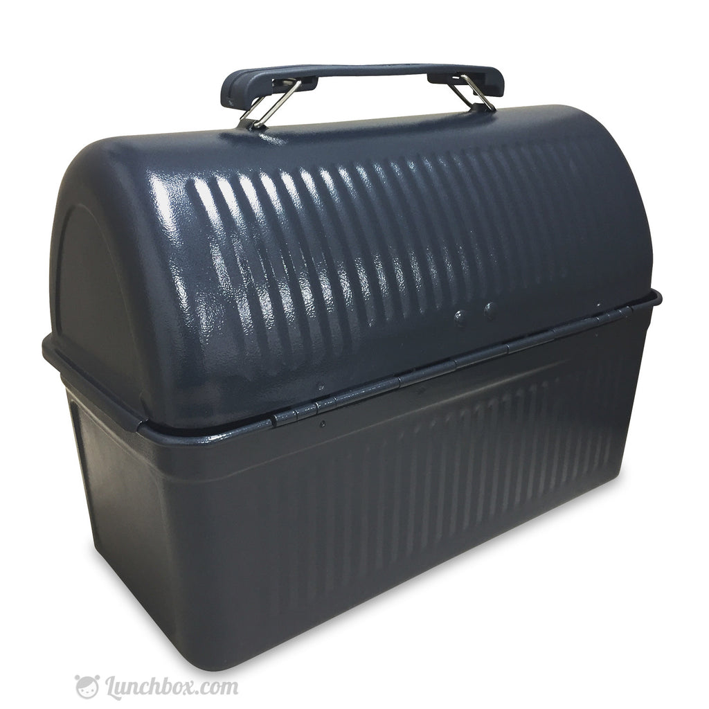 1940's Black Metal Worker Lunch Box - The American Thermos Bottle