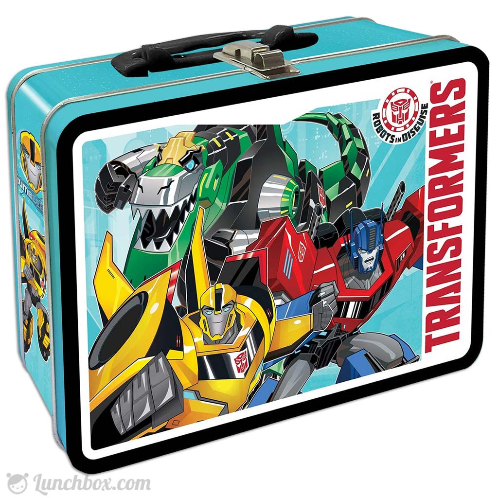  Screen Legends Transformers Backpack and Lunch Box Set for Boys  - Bundle with 15” Transformers Backpack, Lunch Bag, Tattoos, Water Bottle,  More