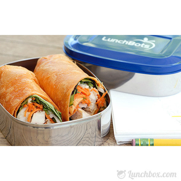 LunchBots Uno Stainless Steel Sandwich Bento Box Aqua