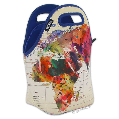 World Map Insulated Lunch Bag